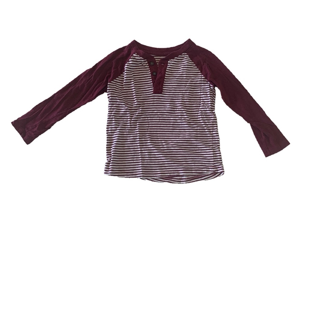 Cat & Jack Youth Boys Red and White Striped Long Sleeve Tees